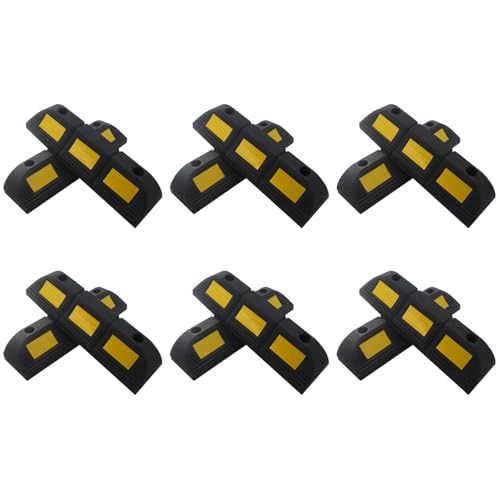 Vacallity 12 Pcs 3.5"H Heavy Duty Rubber Wheel Stops Parking Stopper for Garage Parking Aid Durable High-Visibility Tire Blocks Parking Aid Gadgets Tire Stops for Cars Trucks RV with Bolt Installation - size: 3.5"Height12Pcs