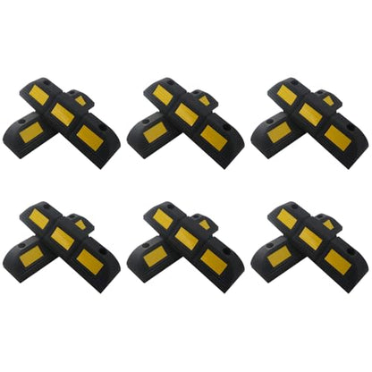 Vacallity 12 Pcs 3.5"H Heavy Duty Rubber Wheel Stops Parking Stopper for Garage Parking Aid Durable High-Visibility Tire Blocks Parking Aid Gadgets Tire Stops for Cars Trucks RV with Bolt Installation - size: 3.5"Height12Pcs