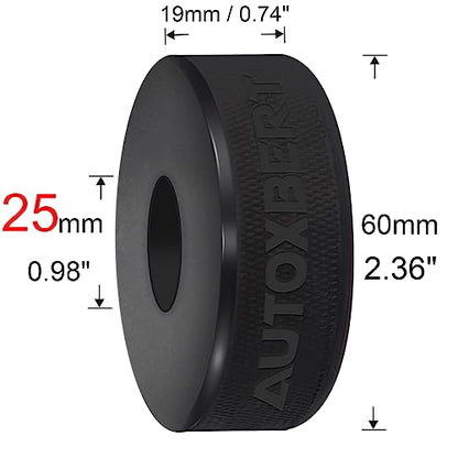Hydraulic Bottle Jack Slotted Adapter Pad Rubber Protection 25mm Hole On Bottom Support Block Car Lift Tool for Most 3-4 Ton Bottle Jacks Jacking Points Universal Repair - size: 25MM
