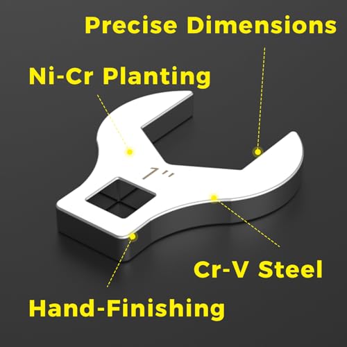 3/8" Drive SAE Crowfoot Wrench Set (3/8"-1")-11 Piece | CR-V Steel | Open End | 5mm Ultra-Thin | Clip-on Organizer | Access for Tight Spaces Bike Automotive Appliance Repair - style: Regular - SAE