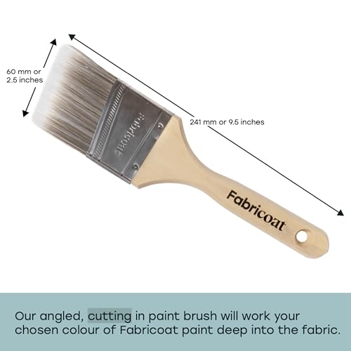 Fabricoat Paintbrush – Angled Cutting in Paint Brush - Firm Bristled Brush with Wooden Handle - Use to Apply Fabric Paint (60mm / 2.5 inch) - style: Angled Paint Brush