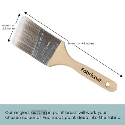 Fabricoat Paintbrush – Angled Cutting in Paint Brush - Firm Bristled Brush with Wooden Handle - Use to Apply Fabric Paint (60mm / 2.5 inch) - style: Angled Paint Brush