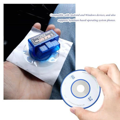 ELM327 OBDII Car Auto Diagnostic Scanner, Professional ELM327 Bluetooth Failure Detector Scan Diagnostic Tool, Mini Wireless OBD2 Engine Fault Code Reader for Android Windows - color: 1 PCS