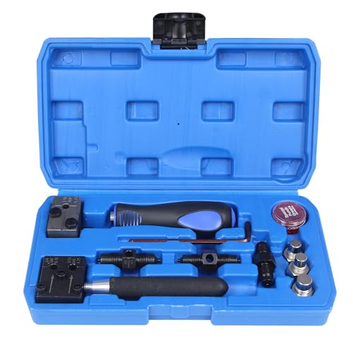 11PCS Brake Line Flaring Tool Kit, 3/16" and 1/4" SAE & 3/16" DIN Double & Single Flaring Tool for Vehicle Brake Hydraulic Lines