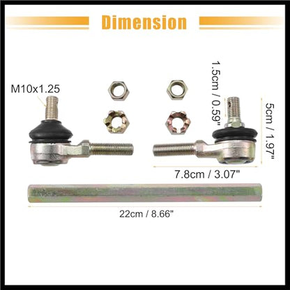 22cm 8.66" Steering Tie Rod End Tie Rod Link Fit for 50cc 70cc 90cc 110cc 125cc 150cc ATV Quad Four with Ball Joint Accessories - Pack of 2 Durable Material