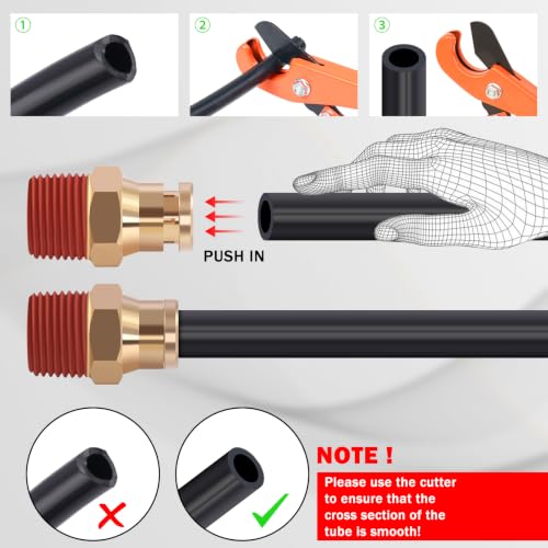 CheeMuii 200 FT 1/2" Double Layer DOT Air Line with Heavy Duty Tube Cutter Kit PA12 Nylon 1/2 Pneumatic Tubing SAE J844 DOT Air Hose 61 Meter 1/2 Inch OD Air Tubing Pipe Hose Line - size: 1/2"OD-200FT-Double Layer