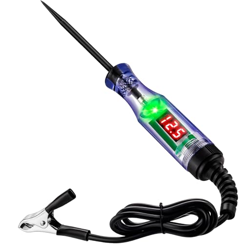 Test Light Automotive 3-48V Digital LED Circuit Tester, Auto Light Tester with Voltage Display, Electric Tester Pen with Voltmeter and Probe for Checking Car Truck Motorcycle Fuses & Battery Voltage - size: 3V-48V