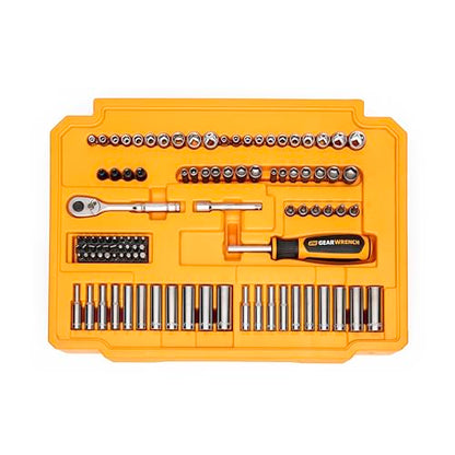 GEARWRENCH Mechanics Tool Set in 3 Drawer Storage Box, 232 Pc, 1/4 in and 3/8 in Drive, Metric/SAE | GW72LLCBMTS - style: 232 Piece