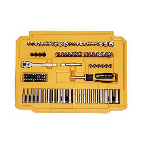 GEARWRENCH Mechanics Tool Set in 3 Drawer Storage Box, 232 Pc, 1/4 in and 3/8 in Drive, Metric/SAE | GW72LLCBMTS - style: 232 Piece