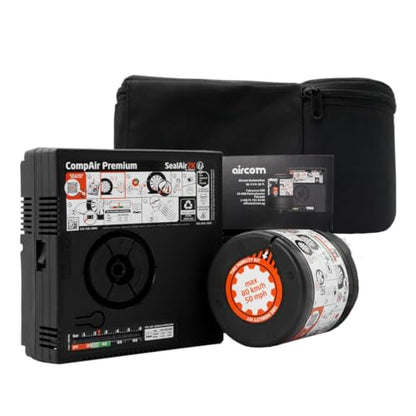 Automobile Tire Mobility Kit by Aircom, Emergency Tire Puncture Repair, 5903707591084, Direct OEM Replacement for Many luxury and Major Vehicle Manufacturers Tire puncture Kits.