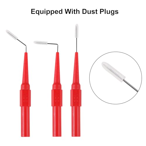 30Pcs Back Probe Kits, Banana Plug to Copper Alligator Clip Automotive Test Leads Set with Alligator Clips Wire Piercing Probes, 15PCS Back Probe Pins for Car Repairing Diagnostic 5 Colors