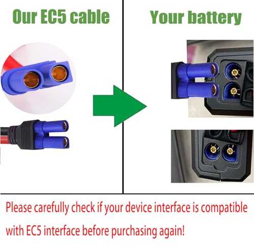 EC5 Heavy Duty Jump Starter Replacement Cables with Battery Clamps-EC5 Connector Car Jumper Cable Booster Jumper Cables 12V Car Battery Booster Jumper Emergency Cable-Car Jump Starter Battery Clips - color: EC5-650A intelligent