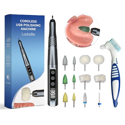 Cordless USB Polishing Machine 35000 RPM, Helps Refine Edges for a Comfortable Fit, Remove Surface Stains, Edge Smoothing and Surface Finishing, Polishing Head Set with Step-by-Step Instructions, Gift - color: Black