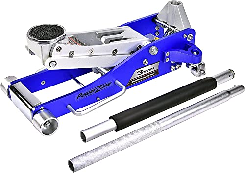 Power Zone 680068 Dual Pump Quick Lift 3 Ton Aluminum Racing Jack, Lift Range: 3-3/4” to 19-3/32”,Silver
