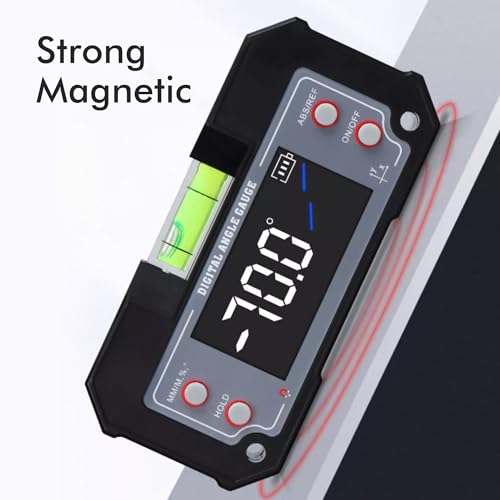 3-in-1 Digital Angle Gauge Inclinometer with Magnetic Base Dual-Axis (XY Axis) Bevel Angle Finder Backlight Display High Accuracy IP54 Waterproof for Woodworking Saw Blade Alignment & DIY Projects
