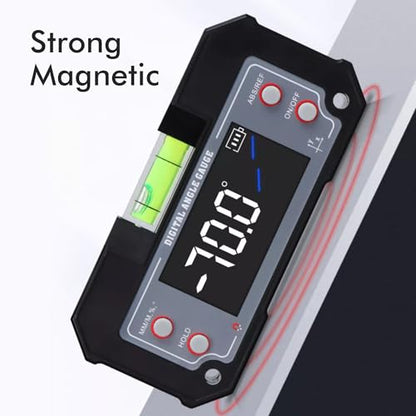 3-in-1 Digital Angle Gauge Inclinometer with Magnetic Base Dual-Axis (XY Axis) Bevel Angle Finder Backlight Display High Accuracy IP54 Waterproof for Woodworking Saw Blade Alignment & DIY Projects
