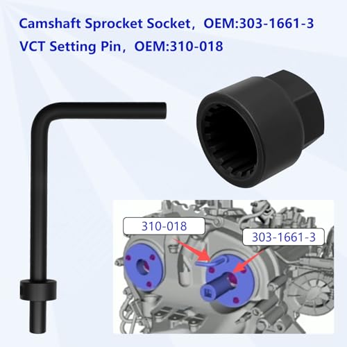 ZKTOOL Camshaft Timing Crankshaft Locking Tool Compatible with Ford 1.0L Ecoboost Latest Version Petrol Engine from 2018 Replace 303-1661, 303-1643, 303-018, 303-1604, 303-732, 303-1603