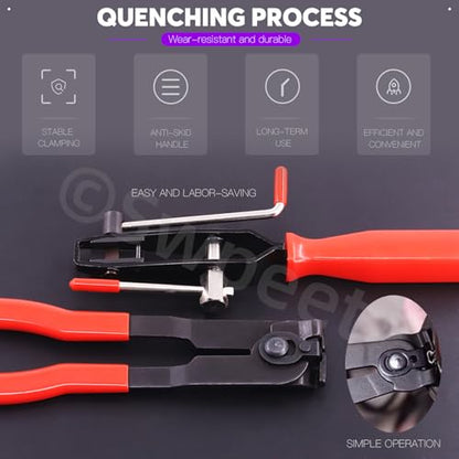 Swpeet 18Pcs CV Boot Clamps Kit with CV Joint Clamp Banding Tool, CV Joint Boot Clamp Pliers, 16Pcs Crimp Bands, for Most Cars - style: Adjustable CV Boot Band Clamps with Boot Clamp Tool and Pliers