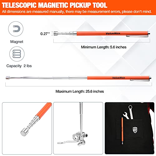 ValueMax 10PC Precision Hook & Pick Set, Magnetic Pick Tool with Scraper | Automotive & Electronic Repairs, Ideal for O-Rings, Seals & Gaskets, Ergonomic TPR Grip, Durable Storage Bag
