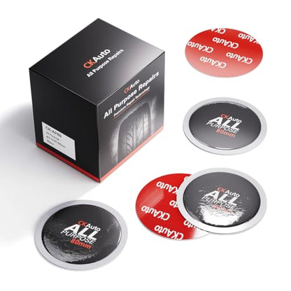 CKAuto 50pcs All Purpose Tire Patches Heavy Duty Dia 3-1/4" for Inner Tubes | Tire Patch Kit for Inner Tubes & Tubeless Tires Round Patches Tight Vulcanized Seal Fits Cars Trucks Motorcycles Bikes 80mm - size: Dia 80mm 50pcs