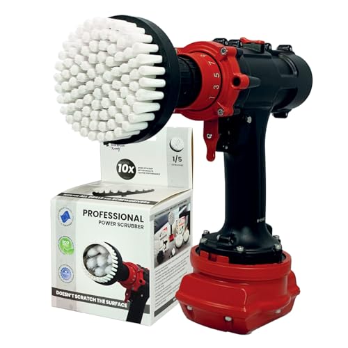 Premium Drill Brush Professional – Extra-Soft 4 in White | Scratch-Free Cleaning Brush for Carpet, Upholstery, Leather Seats, Glass, Furniture and Car Interior - color: White