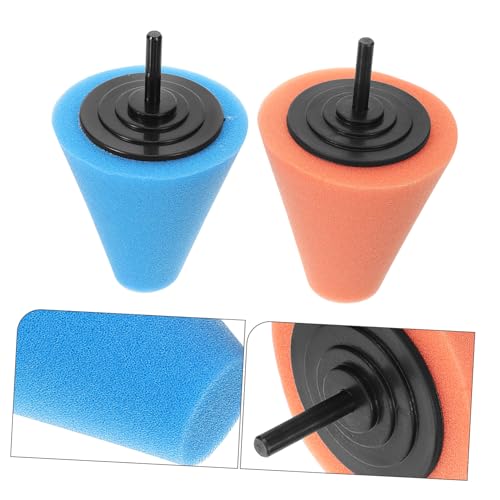 2pcs Car Wheel Polishing Sponge Pads Drill Buffer Attachment for Car Detailing Cone-Shaped Buffing Wheel for Waxing and Sealing