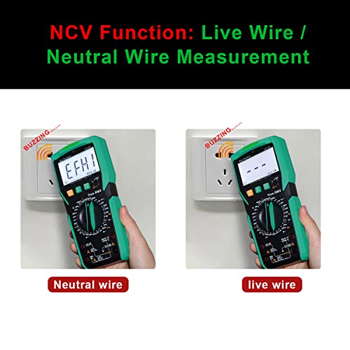 Xin Tester Digital Multimeter TRMS 6000 Counts Ohm Volt Amp Test AC DC Voltmeter Auto Ranging Continuity Test Diode Voltage Tester Duty-Cycle Capacitance Temperature for Automotive