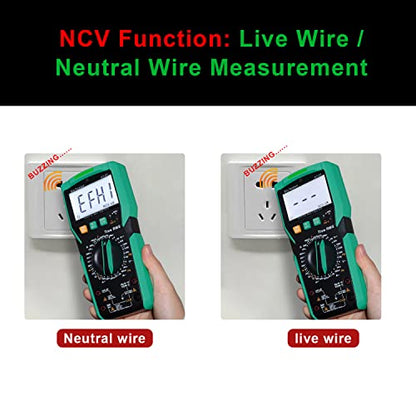 Xin Tester Digital Multimeter TRMS 6000 Counts Ohm Volt Amp Test AC DC Voltmeter Auto Ranging Continuity Test Diode Voltage Tester Duty-Cycle Capacitance Temperature for Automotive