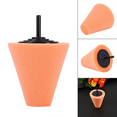 Wheel Polishing Cone Pad Buffing Sponge Foam Pads Durable Taper Design for Automotive Wheels Boats Motorcycles Orange Yellow Blue 1PCS