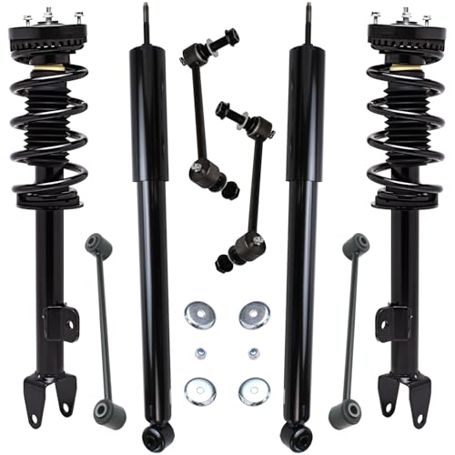Detroit Axle - 8pc Struts Shock Absorbers Kit for 2012-2023 Dodge Challenger 2012-2017 2019-2023 Charger, 2 Front Struts w/Coil Spring 2 Rear Shock Absorbers 4 Front Rear Sway Bars Replacement - size: 8AQS47474/ Big strut kit