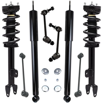 Detroit Axle - 8pc Struts Shock Absorbers Kit for 2012-2023 Dodge Challenger 2012-2017 2019-2023 Charger, 2 Front Struts w/Coil Spring 2 Rear Shock Absorbers 4 Front Rear Sway Bars Replacement - size: 8AQS47474/ Big strut kit
