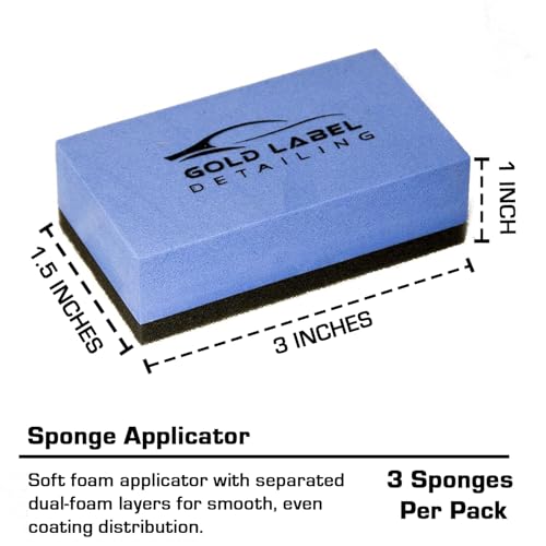 Sponge Applicator Kit 3 Pack with Microfiber Cloths | Perfect for Ceramic Coating, Nano Coating, Glass Coating, Tire Shine Detailing (3" Sponge Kit) - size: 3" Sponge Kit