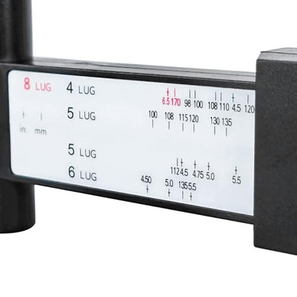 Wheel Bolt Pattern Measuring Tool, PCD Gauge for Wheel/Rim Lug Pattern, Sliding Caliper Ruler for 4 5 6 8 Lugs, Universal for Car Truck SUV Trailer