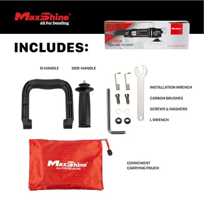 Maxshine 5” Dual Action & 5” Rotary Polisher Set – 15mm Long Throw 1000W Car Buffer with 5” Backing Plate & Variable Speed – Professional Auto Detailing Tool for Cars, Trucks, SUVs & Boats - color: 5" Dual Action & 5" Rotary