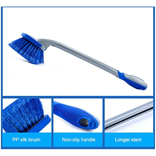 Car Tire Cleaning Brush Long Handle Wheel Brush Exhaust Pipe Cleaning Brush for Gm Truck,Motorcycle,Bicycle,Multi-Function Cleaning Tool