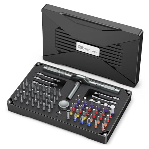 Bomivoi 74 in 1 Magnetic Screwdriver Set, Multi Bit Ratchet Screwdriver Set with Detachable Handle, Repair Tool Kit for Furniture, Precision Electrical Appliance, Bicycle, Ring Doorbell, DIY, Watch - style: 74 IN 1