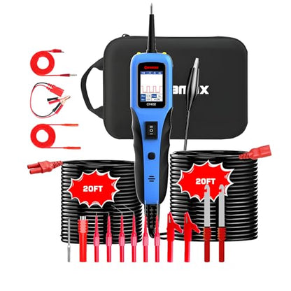 Automotive Power Circuit Probe Tester 12-24V Trailer Light Tester with 0.7mm Non-Piercing Probe Kits&40FT Cord Resistance&Duty Cycle Digital Multimeter Short&Open Finder Diode Diagnostic Tool - size: 12V-24V-P