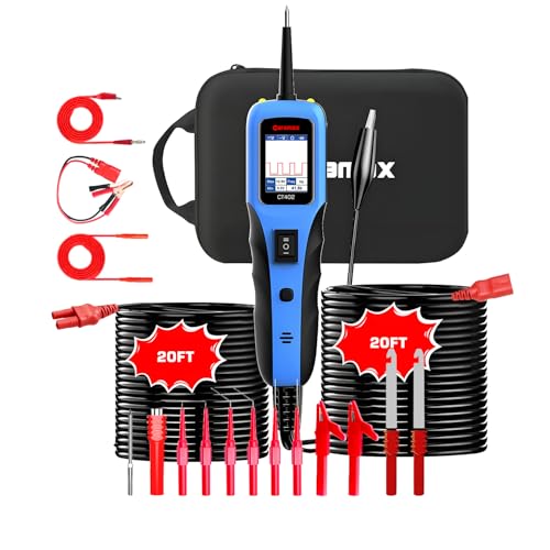 Automotive Power Circuit Probe Tester 12-24V Trailer Light Tester with 0.7mm Non-Piercing Probe Kits&40FT Cord Resistance&Duty Cycle Digital Multimeter Short&Open Finder Diode Diagnostic Tool - size: 12V-24V-P