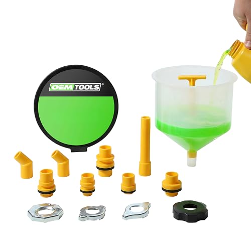 OEMTOOLS No-Spill Coolant Funnel Kit, 15 Piece Fluid and Oil Funnel Set, Allows Access To Hard-To-Reach Radiators - style: 15 Piece