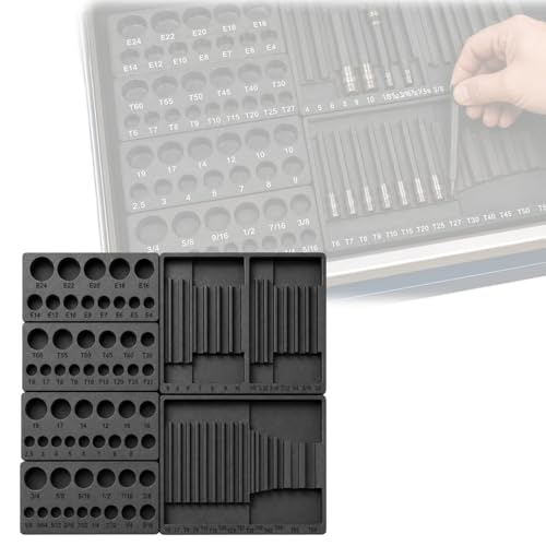 Magnetic Bit Socket Organizer, Heavy-Duty Storage Tray for 87pc Torx, Hex Bit Socket Sets, Compatible with Blue-Point BLPTHC87, Compact Toolbox Drawer Organizer