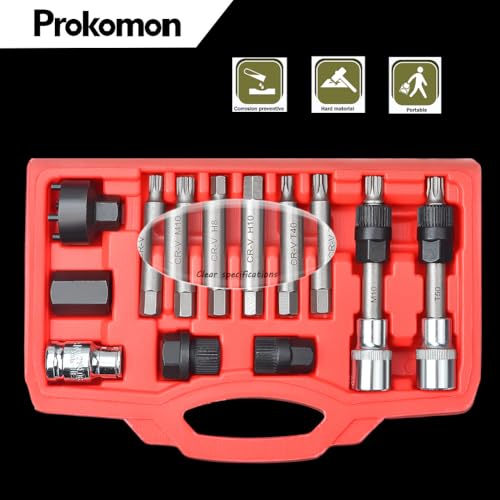 13 Pieces Alternator Pulley Tool Kit; Alternator Pulley Removal Tool for Car Pulley Removal Decoupling Puller
