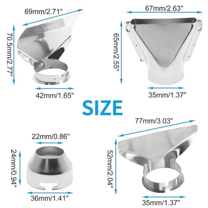 4 Pcs Heat Gun Nozzles Kit, Stainless Steel Reflector Nozzle Hot Air Gun Accessory for Hot Air Gun Soldering Station Nozzle Tool - size: Style 2 (4 pcs)