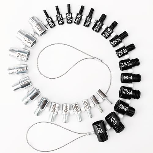 Nut and Bolt Thread Checker, Bolt Size Finder, 28 Male/Female Thread Gauges (15 Inch & 13 Metric) Thread Checker Standard and Metric, Bolts and Nut Identifier Gauge - size: 28 Gauges (15 Inch & 13 Metric)