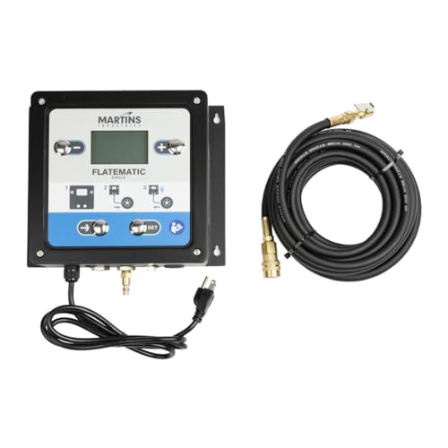Martins Automatic Tire Inflator Deflator MW-60, 145 psi, Wall-Mounted Unit with 25’ Air Hose, Overpressure System (OPS), LCD Screen & Backlight - size: Auto Wall-Mounted 145 psi