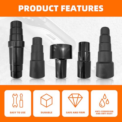 10 Pcs Universal Shop Vac Vacuum Hose Adapter Reducer Attachment Set Converter, 1-1/4 Inch to 1-3/8 Inch to 1-1/2 Inch, Reducer 32mm to 35mm; 32mm to 38mm, 32mm to 45mm, 1 3/8 inch to 1 1/4 inch