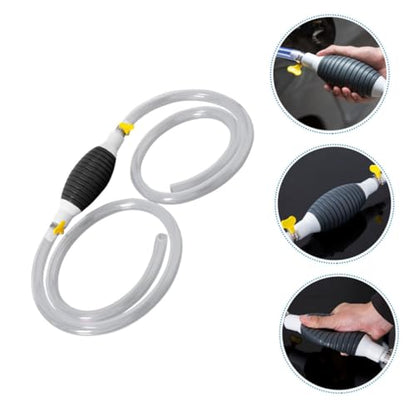 OUNONA Manual Siphon Pump Kit for Automotive Fuel Transfer 5ft Siphon Hose for Gas Oil Hand Pump for Convenient Oil Extraction and Filling