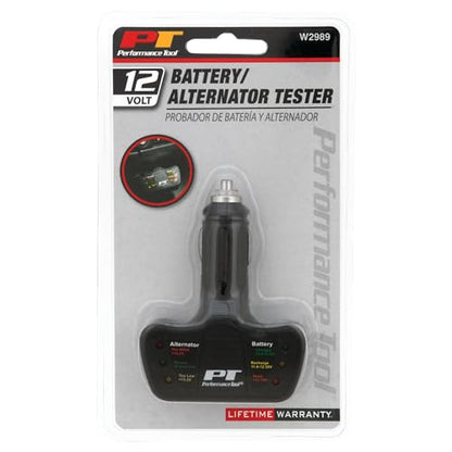 Performance Tool W2989 12V Cigarette Lighter Car Battery Tester and Alternator Tester - style: Battery/Alternator Tester