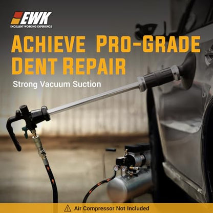 EWK Pneumatic Car Dent Puller Kit, Air Compressor Suction Cup Dent Puller with 75mm 100mm 125mm Cups, Slide Hammer Paintless Dent Removal Tool for Auto Body Repair