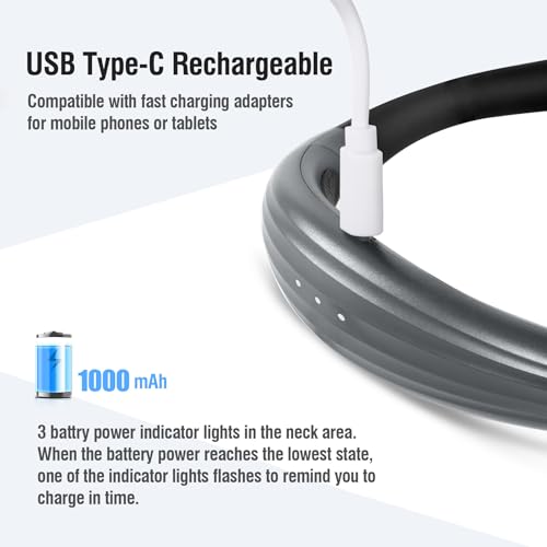 Upgraded LED Neck Reading Light, Book Light, Rechargeable, 3 Colors & 3 Brightness Adjustable, Auto-Off Timer, Neck Light for Reading in Bed, Long Lasting, Perfect for Repairing, Knitting. - color: Phantom Gray