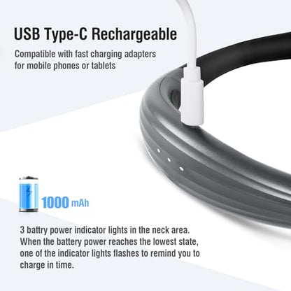 Upgraded LED Neck Reading Light, Book Light, Rechargeable, 3 Colors & 3 Brightness Adjustable, Auto-Off Timer, Neck Light for Reading in Bed, Long Lasting, Perfect for Repairing, Knitting. - color: Phantom Gray